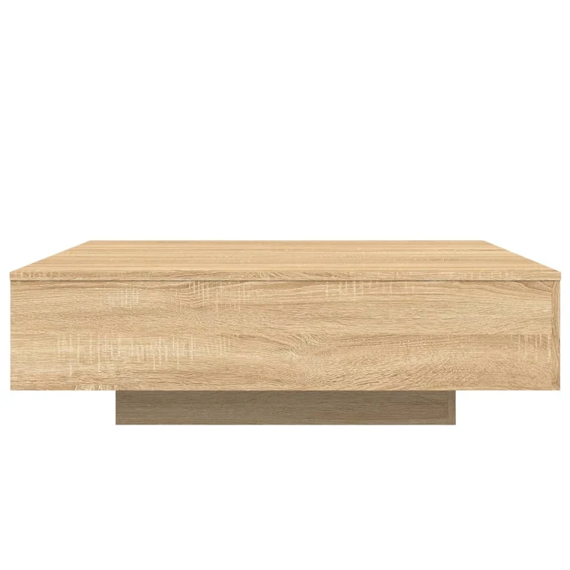 Table basse de salon design moderne avec lumières LED 100 x 100 x 31 cm bois d'ingénierie couleur chêne DEC037643