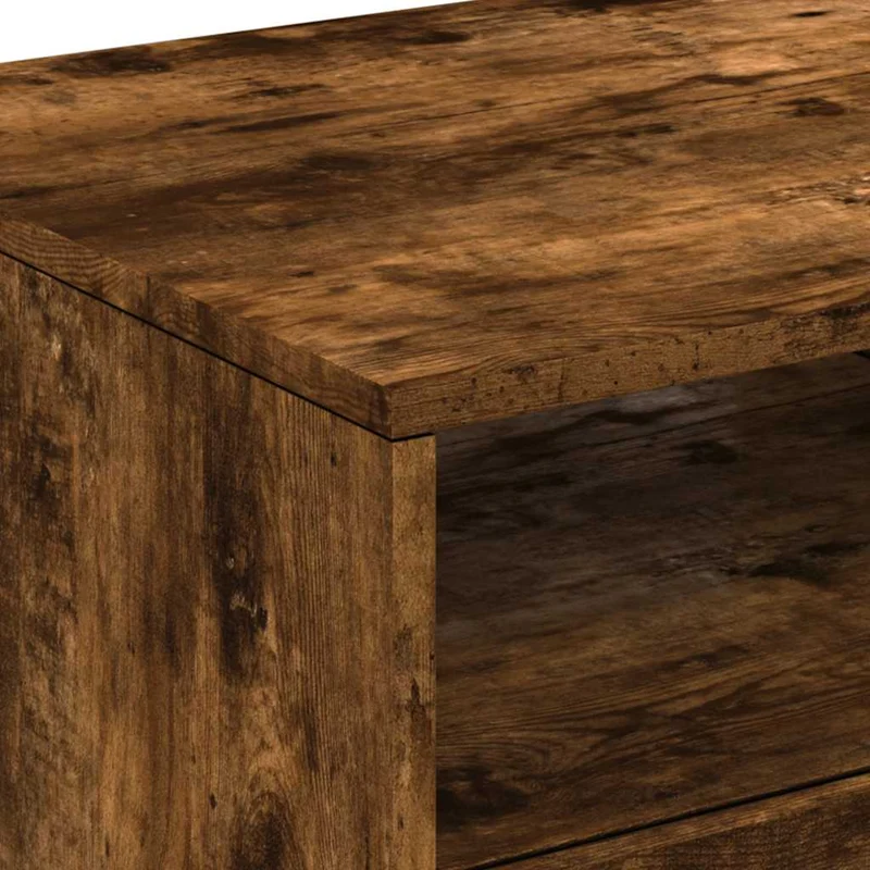 Table basse de salon avec tiroir design moderne avec lumières LED 90 x 49 x 40 cm bois d'ingénierie marron DEC037623
