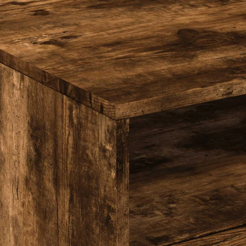 Table basse de salon avec tiroir design moderne avec lumières LED 50 x 49 x 40 cm bois d'ingénierie marron DEC037616