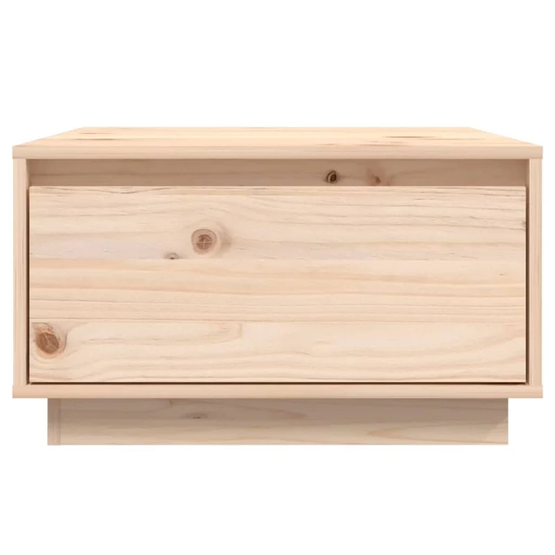 Table basse de salon avec tiroir design simple 55 x 56 x 32 cm bois massif de pin DEC037093