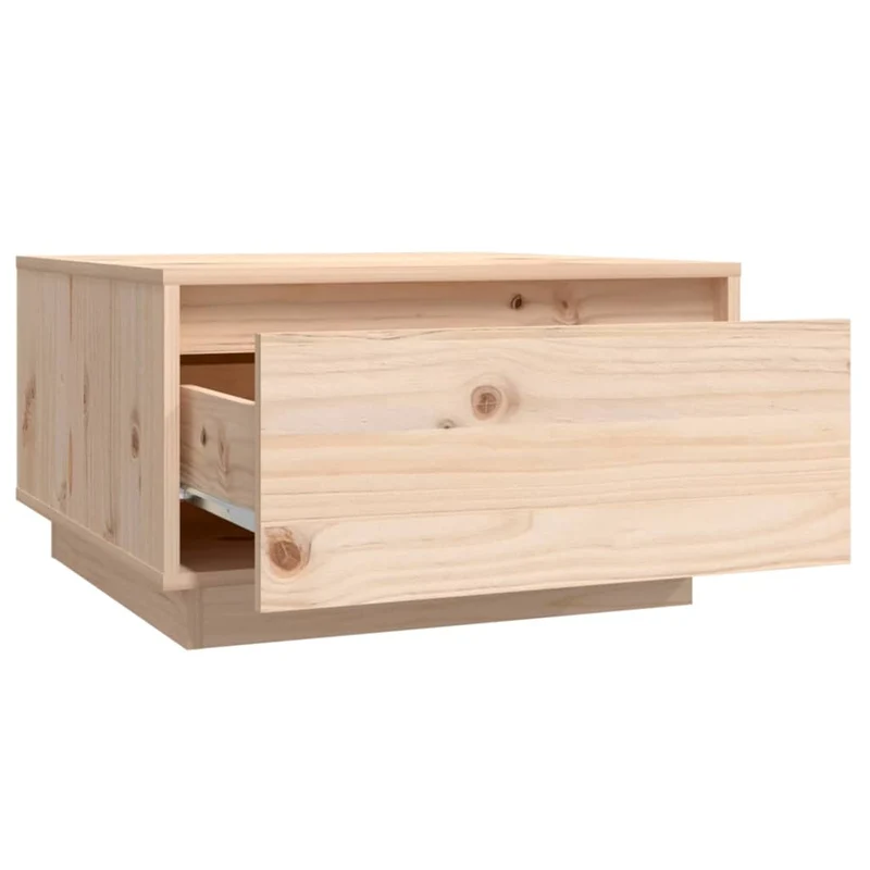 Table basse de salon avec tiroir design simple 55 x 56 x 32 cm bois massif de pin DEC037093