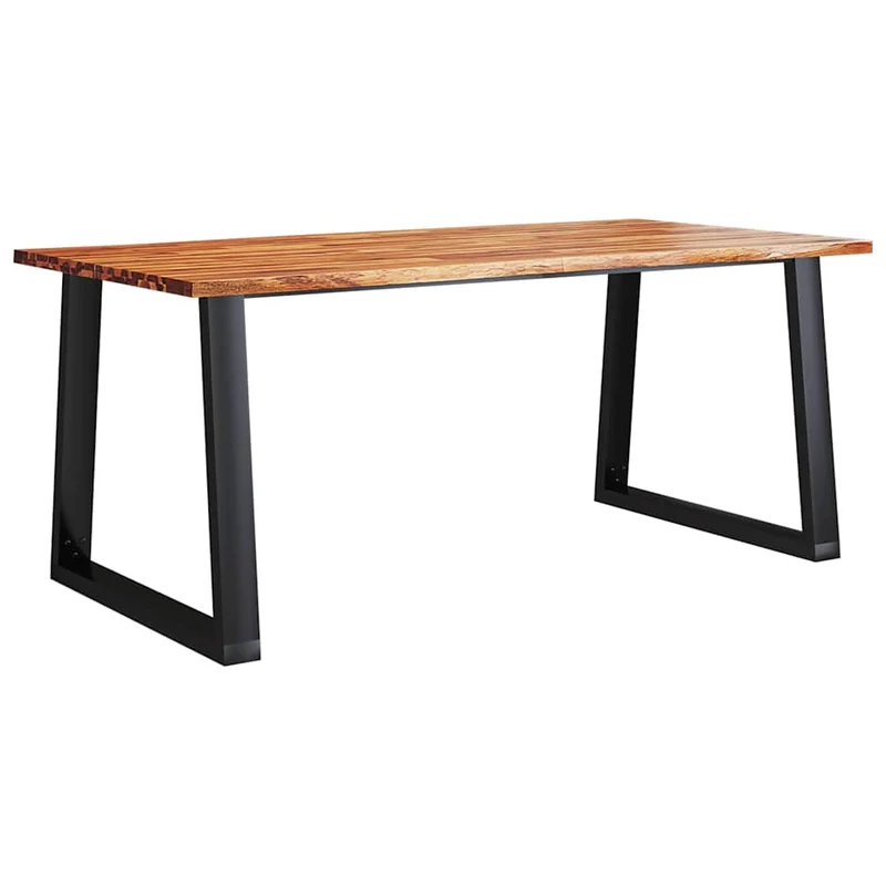 Table de salle à manger design industriel 180 x 90 x 75 cm bois d'acacia et acier DEC036723