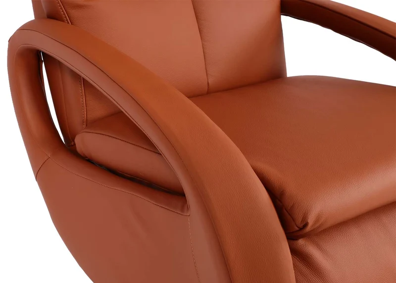 Fauteuil de relaxation fauteuil tv avec accoudoirs fonction inclinable rotatif en cuir marron terre cuite 04_0006832