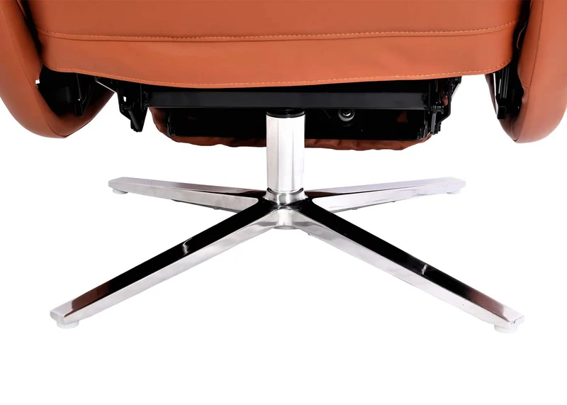 Fauteuil de relaxation fauteuil tv avec accoudoirs fonction inclinable rotatif en cuir marron terre cuite 04_0006832