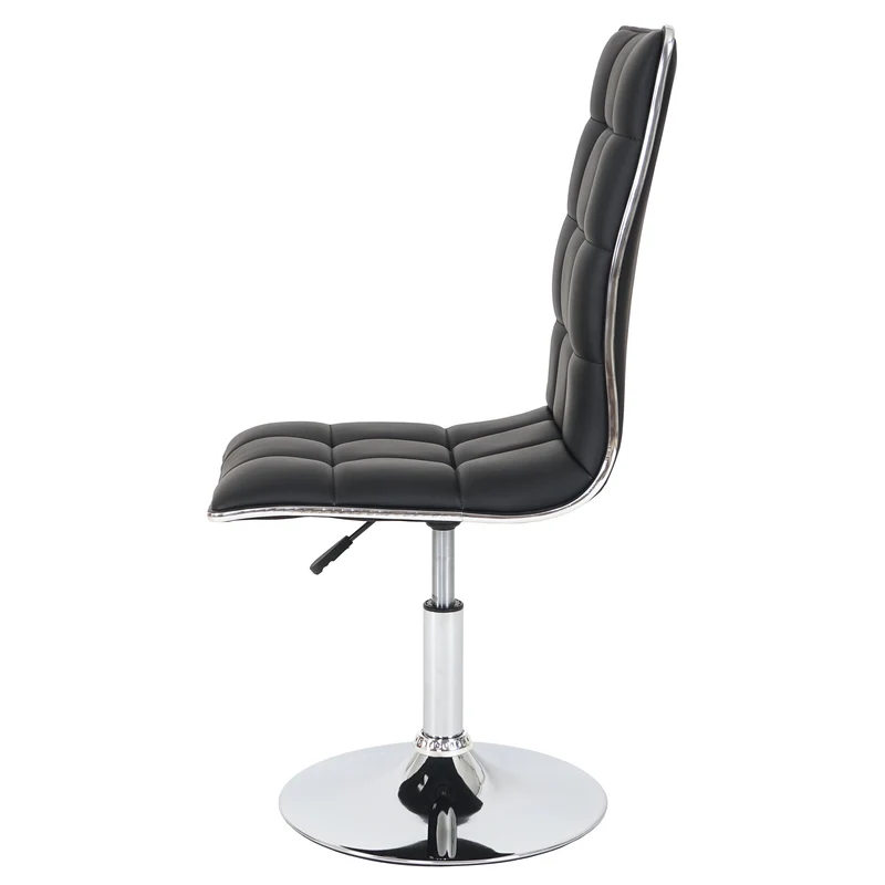 Chaise à manger cuisine design moderne et chic hauteur réglable pivotant en synthétique noir 04_0002205