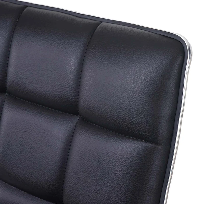 Chaise à manger cuisine design moderne et chic hauteur réglable pivotant en synthétique noir 04_0002205