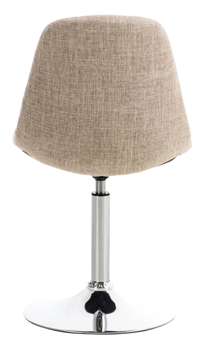 Lot de 2 chaises design moderne coutures décoratives carrées en tissu cème et métal chromé 10_0001705