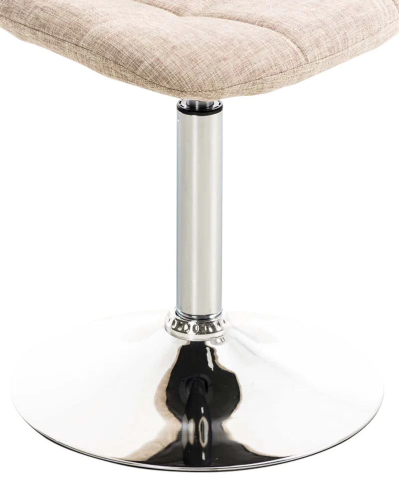 Lot de 2 chaises design moderne coutures décoratives carrées en tissu cème et métal chromé 10_0001705