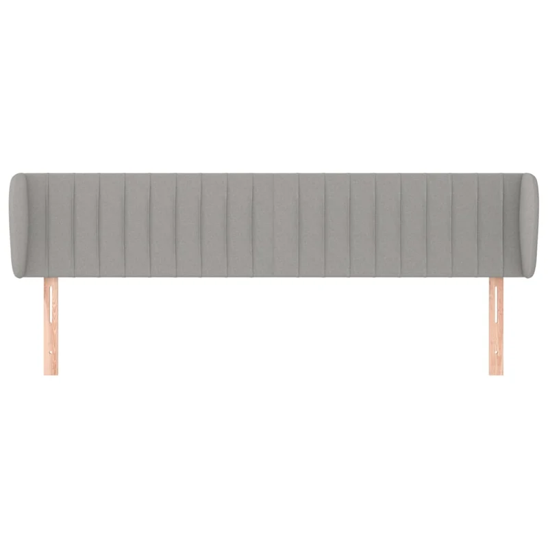 Tête de lit accessoire couchage chambre à coucher meuble avec rebord latéral 183 x 23 x 78/88 cm tissu gris clair TDL0205201