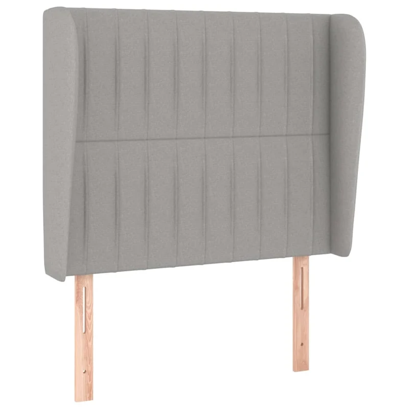 Tête de lit accessoire couchage chambre à coucher meuble avec rebord latéral 93 x 23 x 118/128 cm tissu gris clair TDL0205091