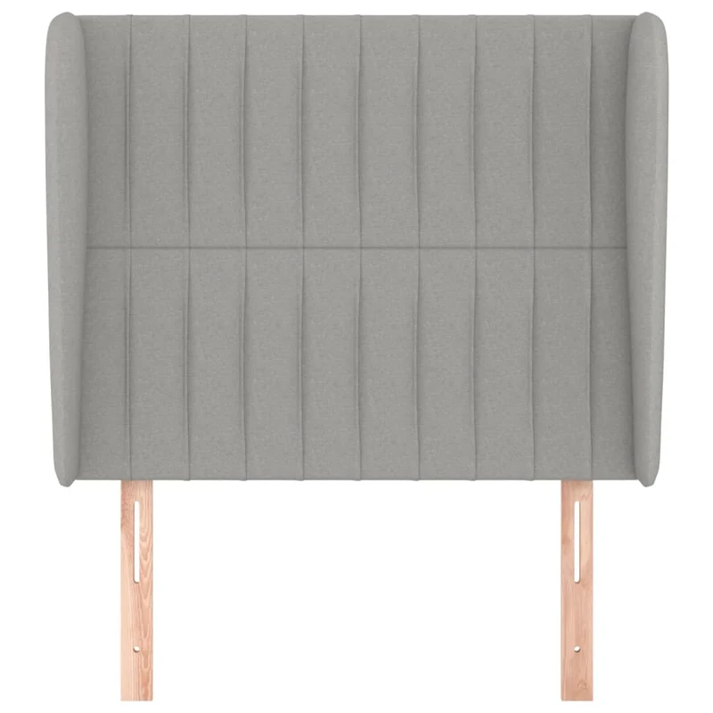 Tête de lit accessoire couchage chambre à coucher meuble avec rebord latéral 93 x 23 x 118/128 cm tissu gris clair TDL0205091
