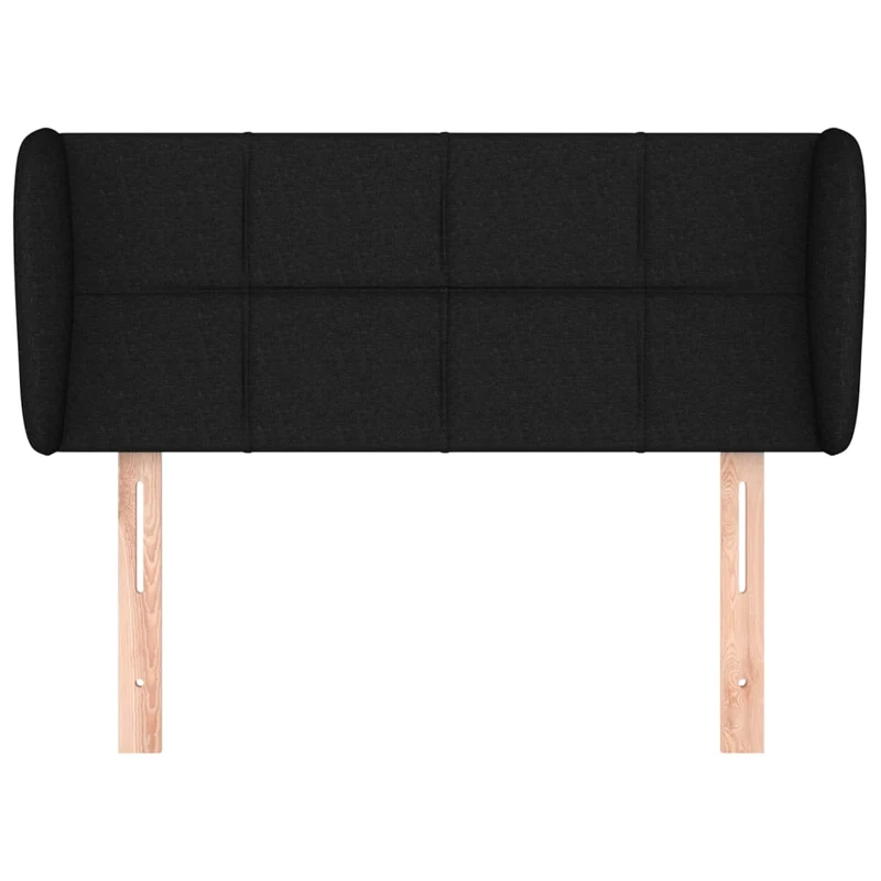 Tête de lit accessoire couchage chambre à coucher meuble avec rebord latéral 103 x 23 x 78/88 cm tissu noir TDL0204595