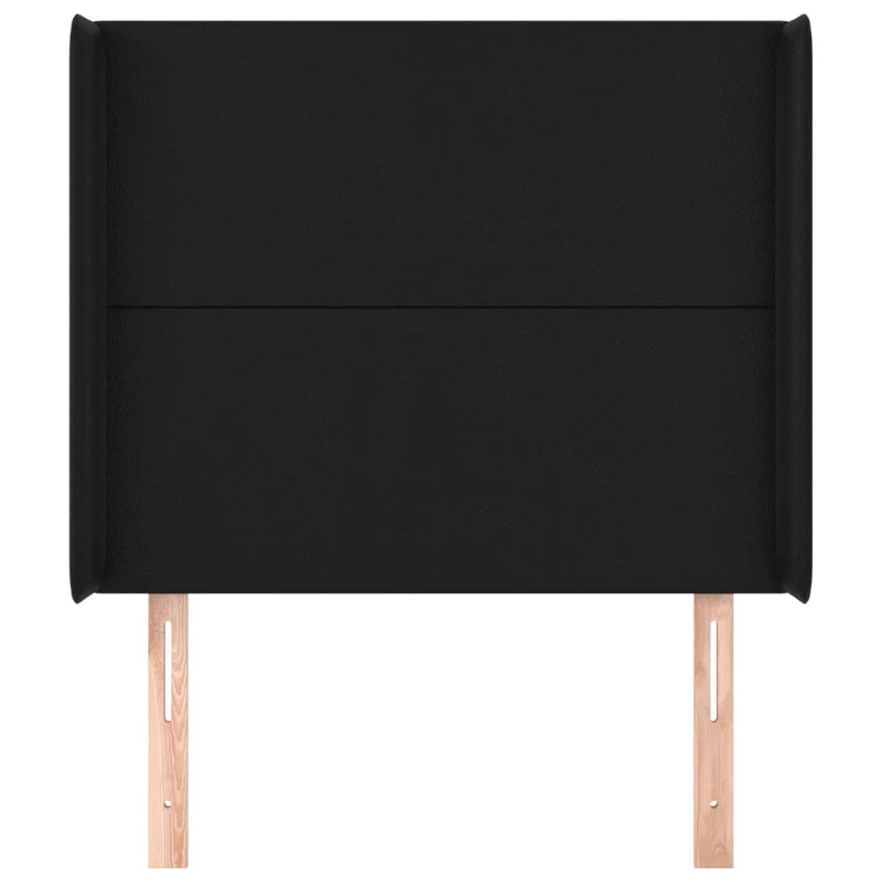 Tête de lit accessoire couchage chambre à coucher meuble avec rebord latéral 83 x 16 x 118/128 cm synthétique noir TDL0204468