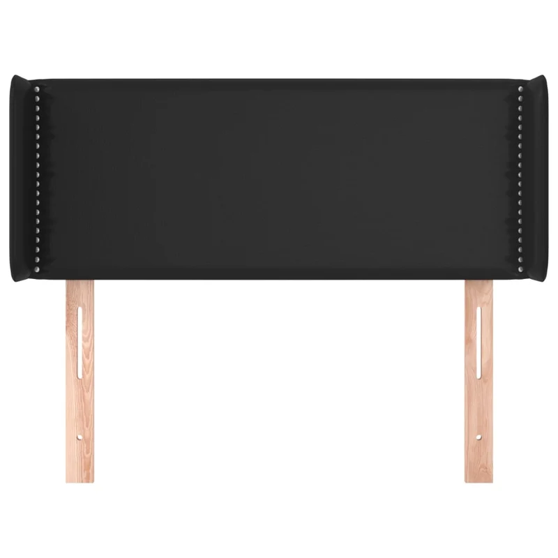 Tête de lit accessoire couchage chambre à coucher meuble avec rebord latéral 83 x 16 x 78/88 cm synthétique noir TDL0204455