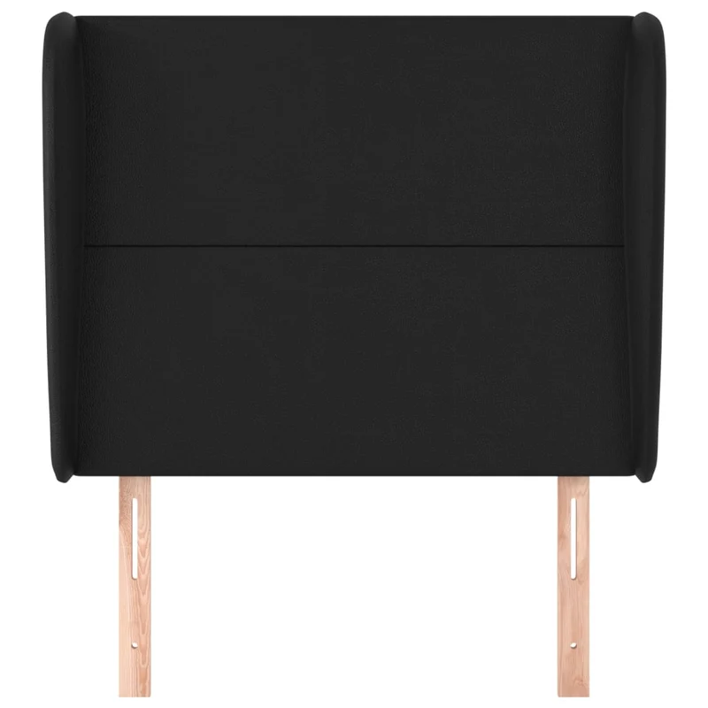 Tête de lit accessoire couchage chambre à coucher meuble avec rebord latéral 83 x 23 x 118/128 cm synthétique noir TDL0204439