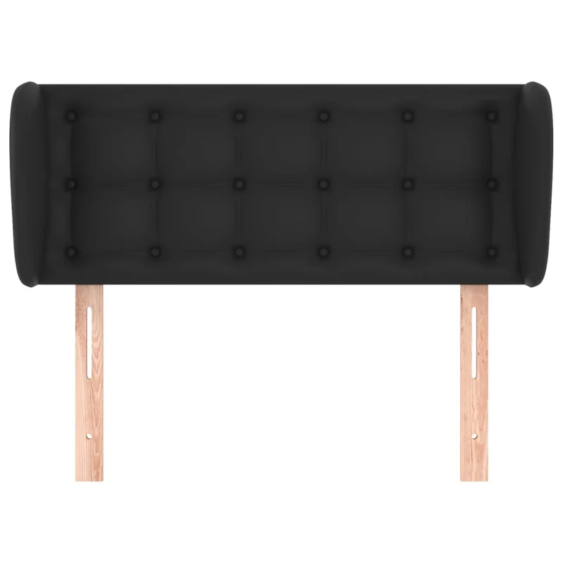Tête de lit accessoire couchage chambre à coucher meuble capitonné avec rebord latéral 93 x 23 x 78/88 cm synthétique noir TDL0204388