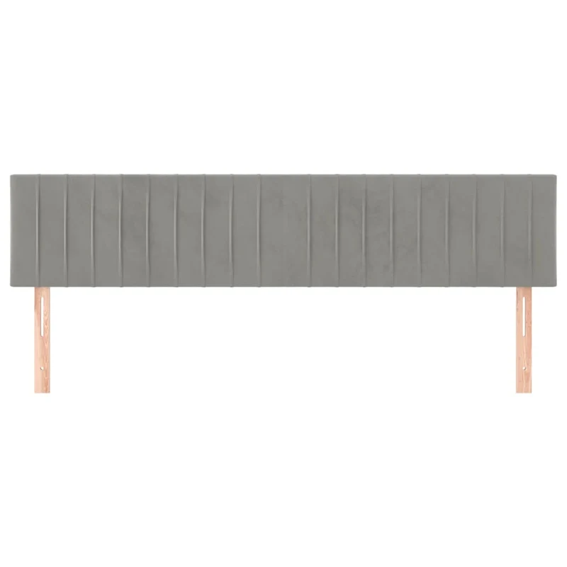Tête de lit accessoire couchage chambre à coucher meuble 2 parties 100 x 5 x 78/88 cm tissu velours gris clair TDL0206446