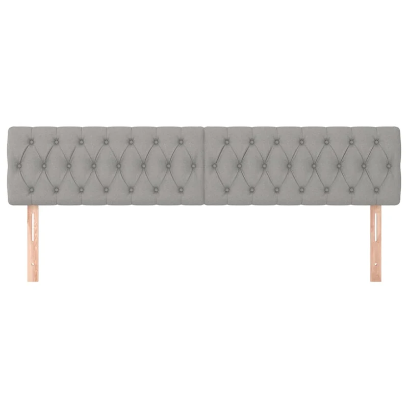 Tête de lit accessoire couchage chambre à coucher meuble capitonné 2 parties 90 x 7 x 78/88 cm tissu gris clair TDL0206395