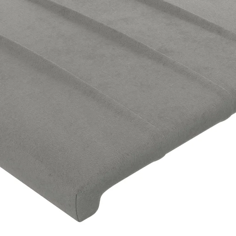 Tête de lit accessoire couchage chambre à coucher meuble avec rebord latéral 103 x 16 x 118/128 cm tissu velours gris clair TDL0205321