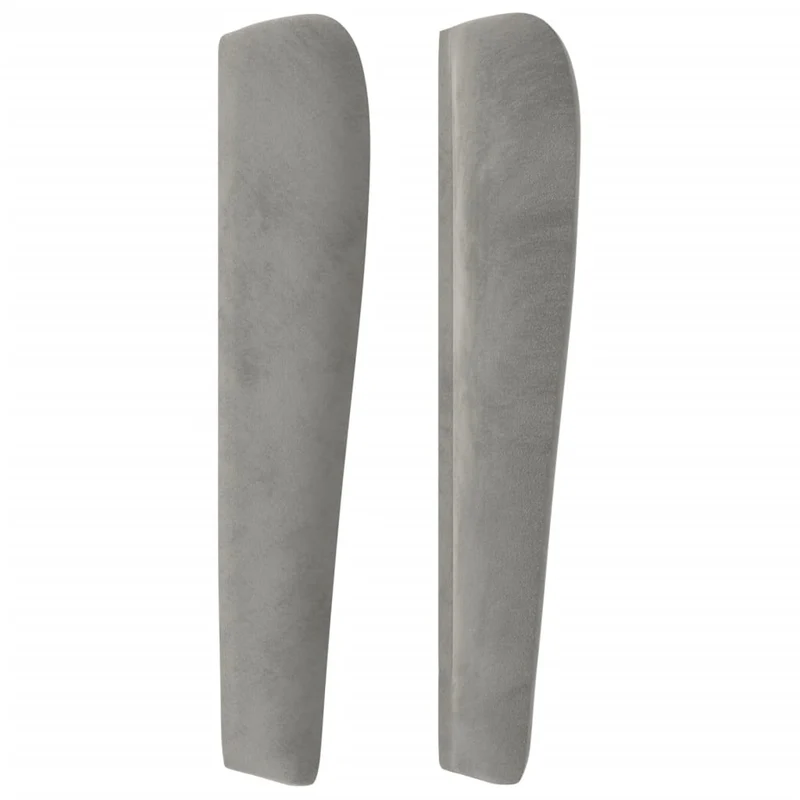 Tête de lit accessoire couchage chambre à coucher meuble avec rebord latéral 103 x 23 x 118/128 cm tissu velours gris clair TDL0205290