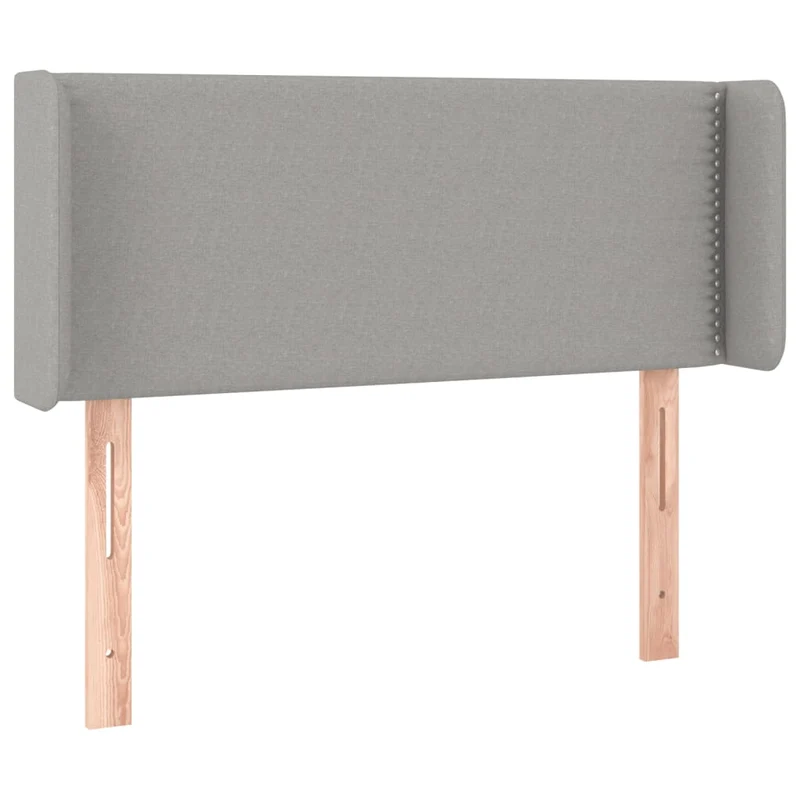 Tête de lit accessoire couchage chambre à coucher meuble avec rebord latéral 93 x 16 x 78/88 cm tissu gris clair TDL0205102
