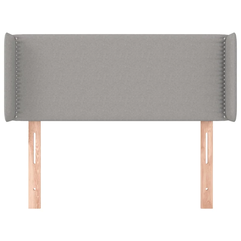 Tête de lit accessoire couchage chambre à coucher meuble avec rebord latéral 93 x 16 x 78/88 cm tissu gris clair TDL0205102