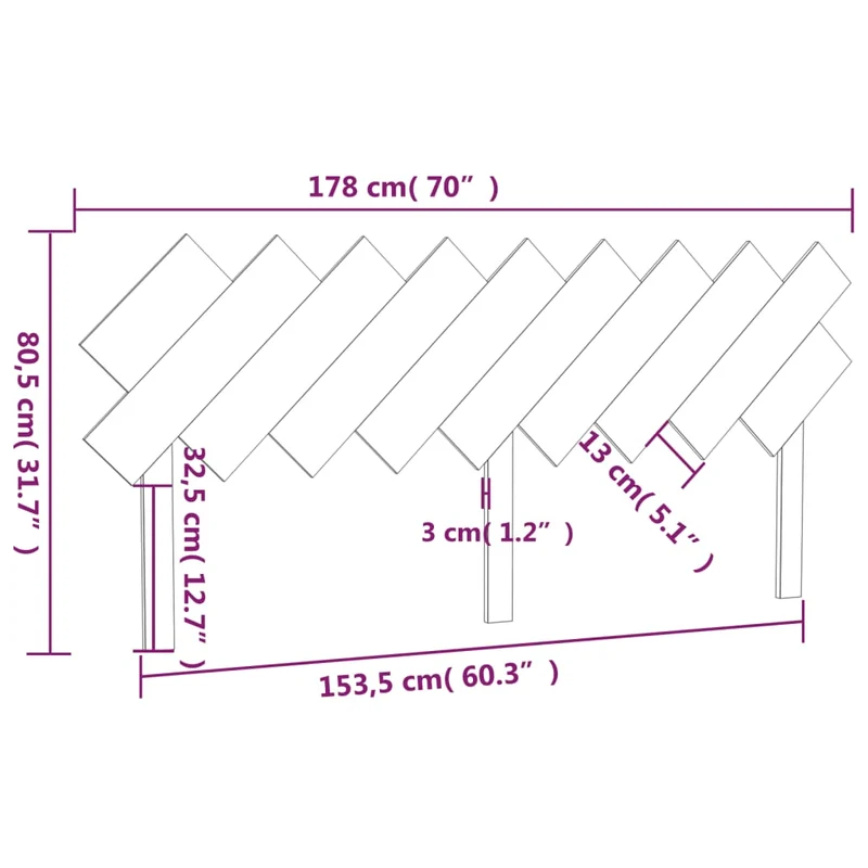 Tête de lit accessoire couchage chambre à coucher meuble 178 x 3 x 80,5 cm bois de pin blanc TDL0203779