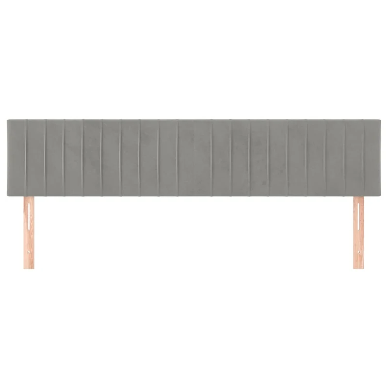 Tête de lit accessoire couchage chambre à coucher meuble 2 parties 80 x 5 x 78/88 cm tissu velours gris clair TDL0206416