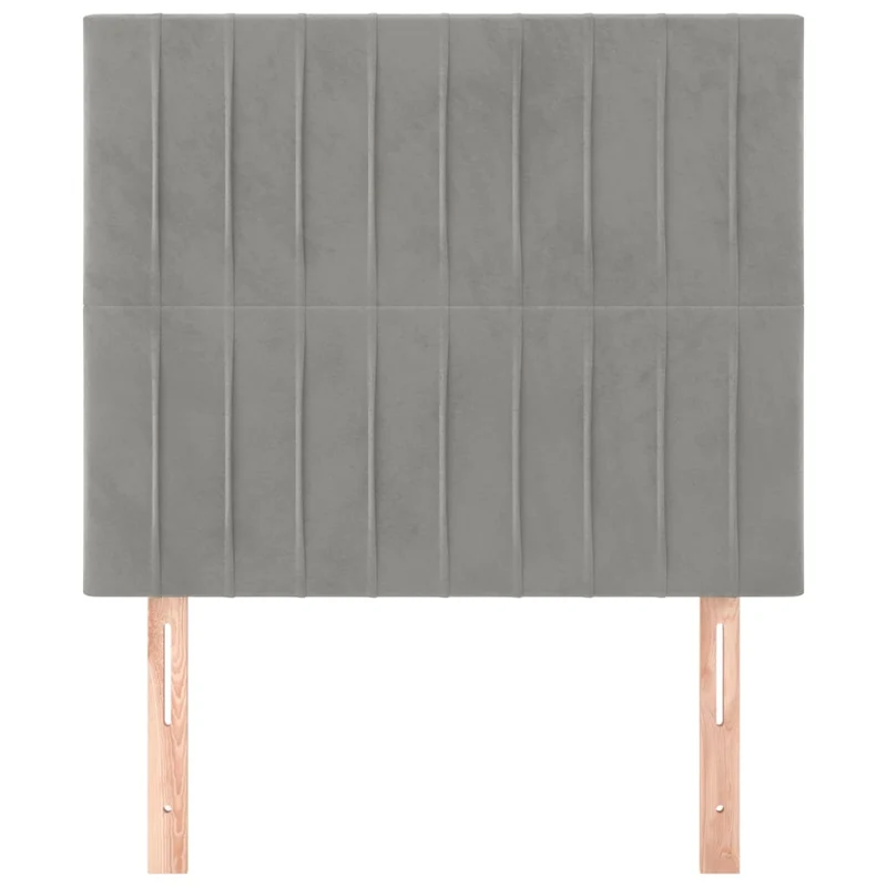 Tête de lit accessoire couchage chambre à coucher meuble 2 parties 80 x 5 x 78/88 cm tissu velours gris clair TDL0206414