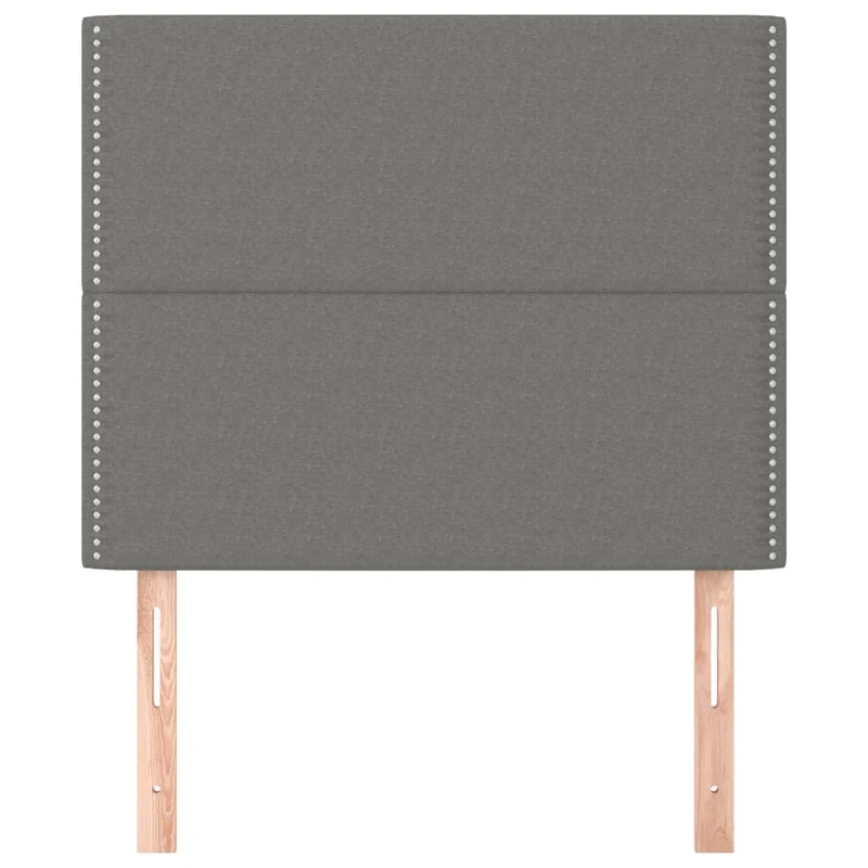 Tête de lit accessoire couchage chambre à coucher meuble capitonné 2 parties 100 x 5 x 78/88 cm tissu gris foncé TDL0206388