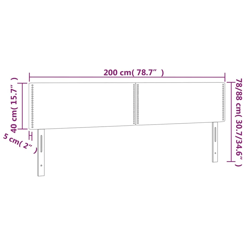 Tête de lit accessoire couchage chambre à coucher meuble capitonné 2 parties 100 x 5 x 78/88 cm tissu gris foncé TDL0206386