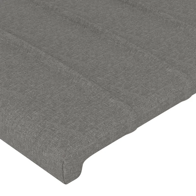 Tête de lit accessoire couchage chambre à coucher meuble 2 parties 90 x 5 x 78/88 cm tissu gris foncé TDL0206345