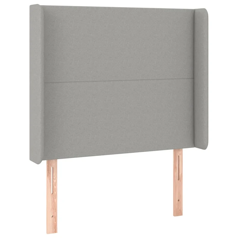 Tête de lit accessoire couchage chambre à coucher meuble avec rebord latéral 103 x 16 x 118/128 cm tissu gris clair TDL0205323