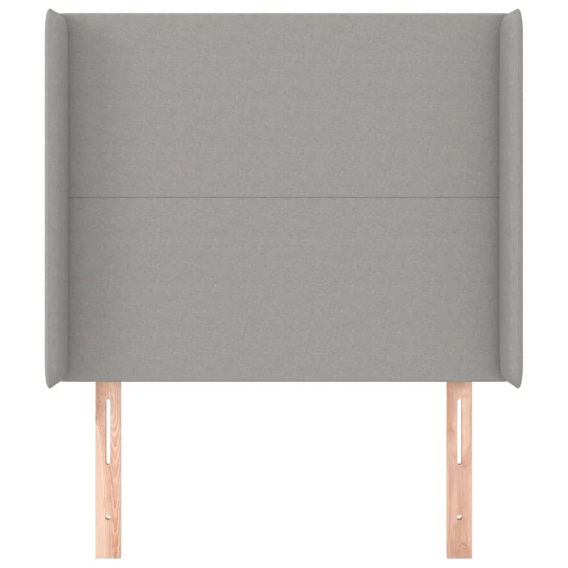 Tête de lit accessoire couchage chambre à coucher meuble avec rebord latéral 103 x 16 x 118/128 cm tissu gris clair TDL0205323