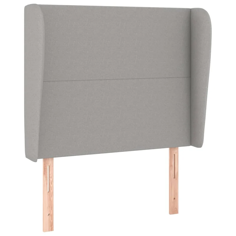 Tête de lit accessoire couchage chambre à coucher meuble avec rebord latéral 103 x 23 x 118/128 cm tissu gris clair TDL0205300