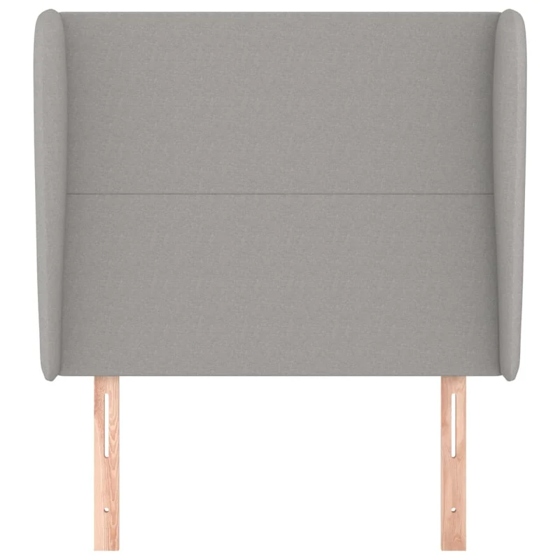Tête de lit accessoire couchage chambre à coucher meuble avec rebord latéral 103 x 23 x 118/128 cm tissu gris clair TDL0205300