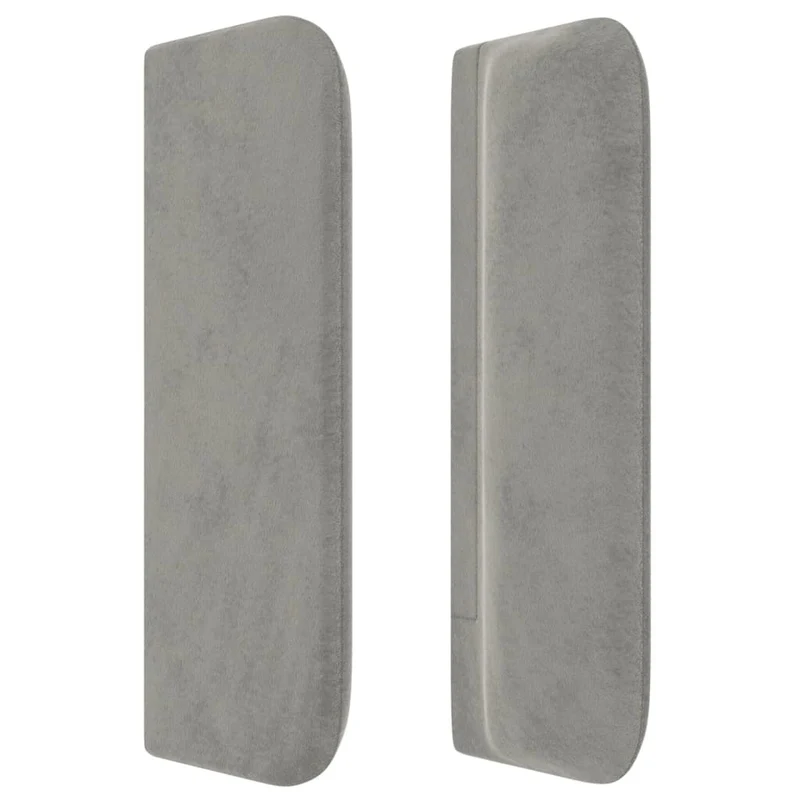 Tête de lit accessoire couchage chambre à coucher meuble avec rebord latéral 163 x 16 x 78/88 cm tissu velours gris clair TDL0205223