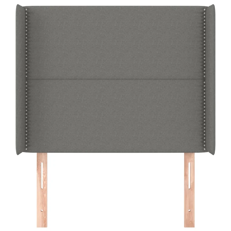 Tête de lit accessoire couchage chambre à coucher meuble avec rebord latéral 103 x 16 x 118/128 cm tissu gris foncé TDL0205073