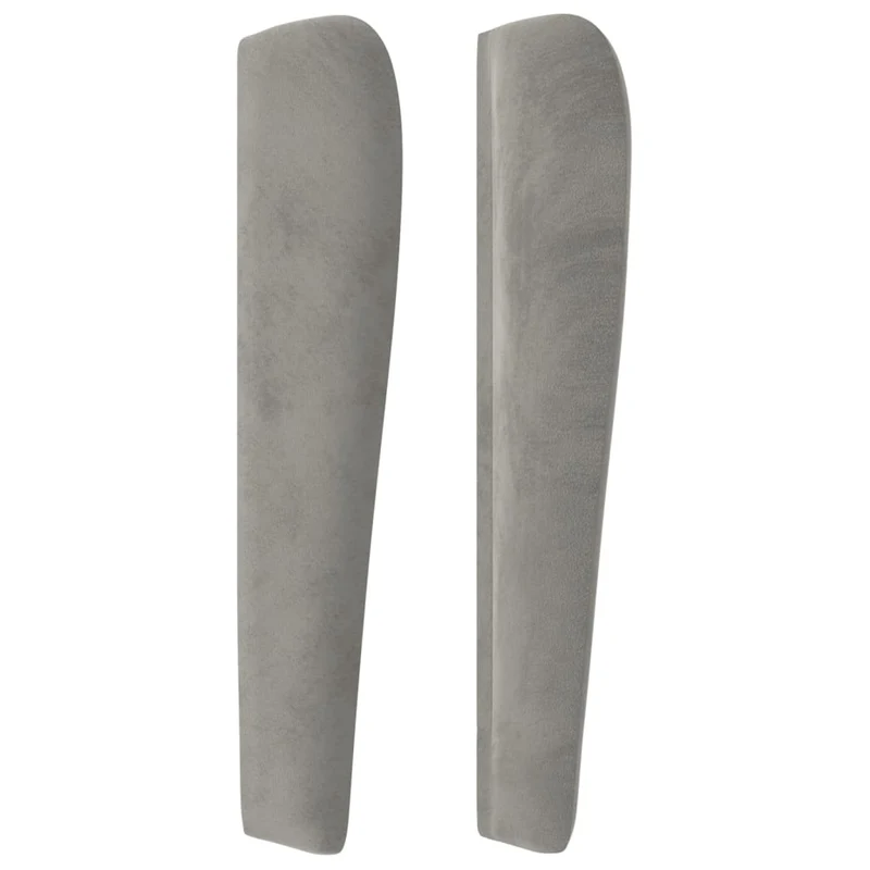 Tête de lit accessoire couchage chambre à coucher meuble avec rebord latéral 83 x 23 x 118/128 cm tissu velours gris clair TDL0205125