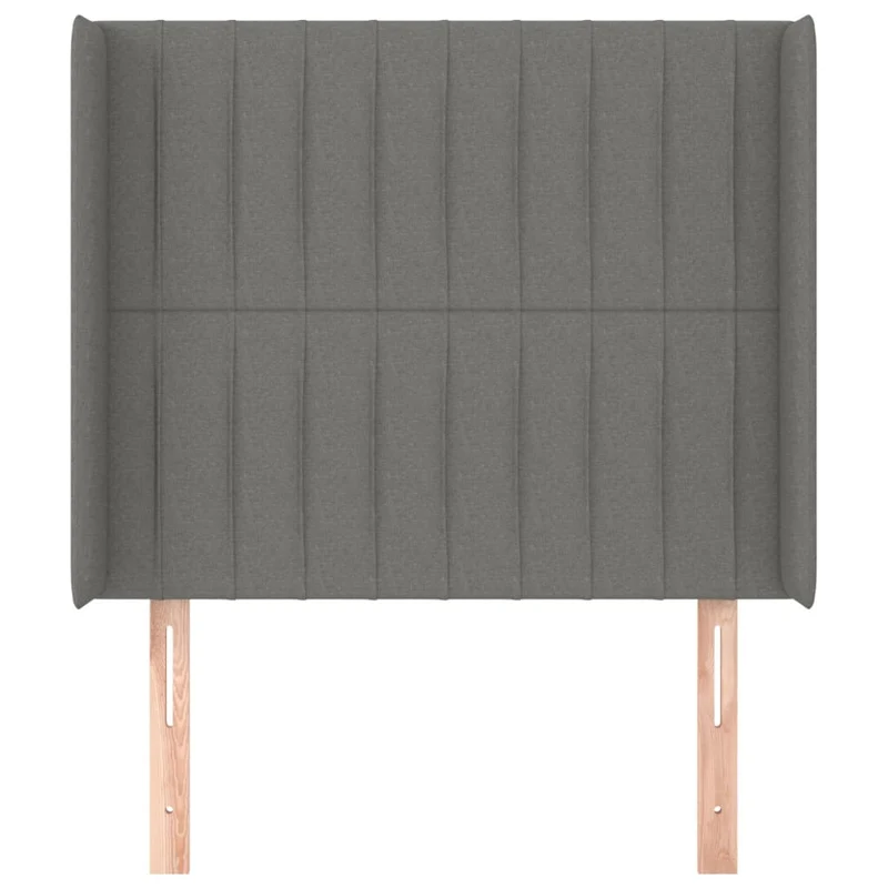 Tête de lit accessoire couchage chambre à coucher meuble avec rebord latéral 93 x 16 x 118/128 cm tissu gris foncé TDL0204874