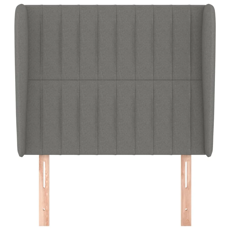 Tête de lit accessoire couchage chambre à coucher meuble avec rebord latéral 93 x 23 x 118/128 cm tissu gris foncé TDL0204854