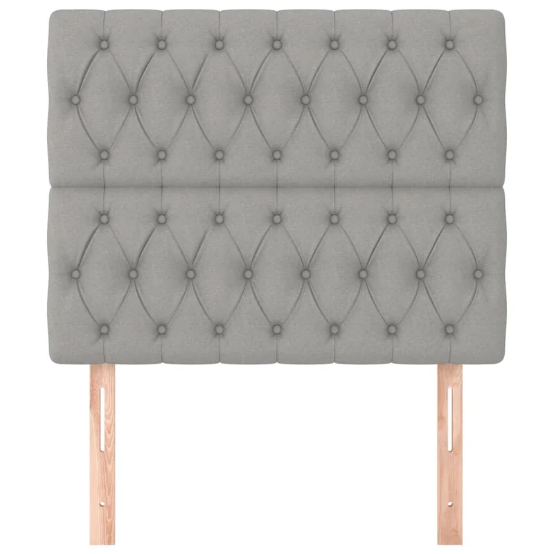 Tête de lit accessoire couchage chambre à coucher meuble capitonné 2 parties 100 x 7 x 78/88 cm tissu gris clair TDL0206437