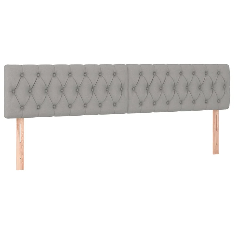 Tête de lit accessoire couchage chambre à coucher meuble capitonné 2 parties 100 x 7 x 78/88 cm tissu gris clair TDL0206438