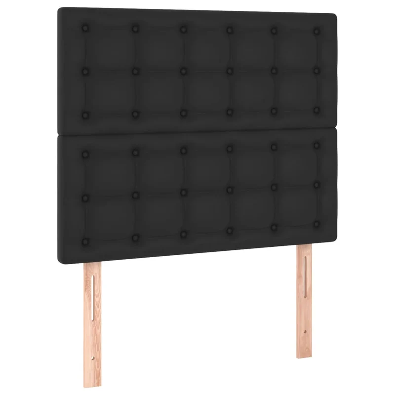 Tête de lit accessoire couchage chambre à coucher meuble capitonné 2 parties 100 x 5 x 78/88 cm synthétique noir TDL0206283