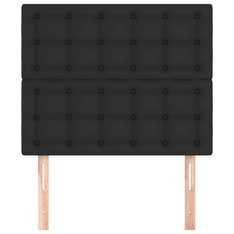 Tête de lit accessoire couchage chambre à coucher meuble capitonné 2 parties 100 x 5 x 78/88 cm synthétique noir TDL0206283