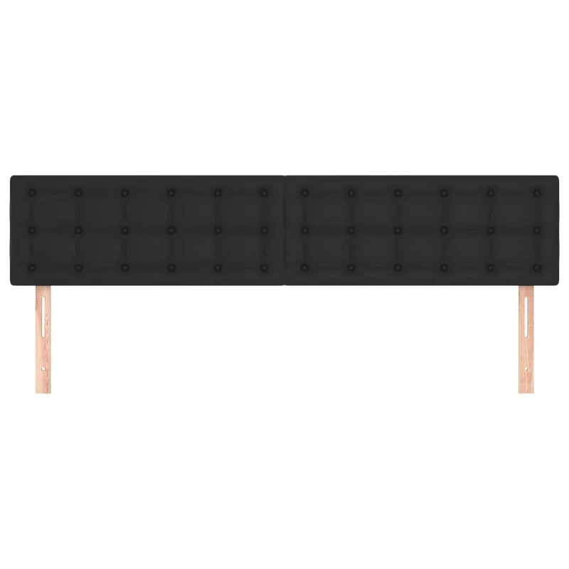 Tête de lit accessoire couchage chambre à coucher meuble capitonné 2 parties 100 x 5 x 78/88 cm synthétique noir TDL0206279