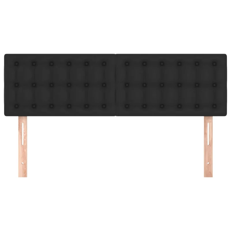 Tête de lit accessoire couchage chambre à coucher meuble capitonné 2 parties 72 x 5 x 78/88 cm synthétique noir TDL0206262