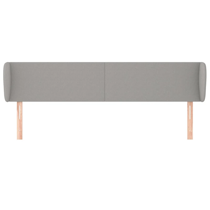 Tête de lit accessoire couchage chambre à coucher meuble avec rebord latéral 203 x 23 x 78/88 cm tissu gris clair TDL0205157