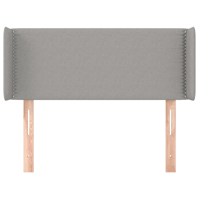 Tête de lit accessoire couchage chambre à coucher meuble avec rebord latéral 103 x 16 x 78/88 cm tissu gris clair TDL0205312