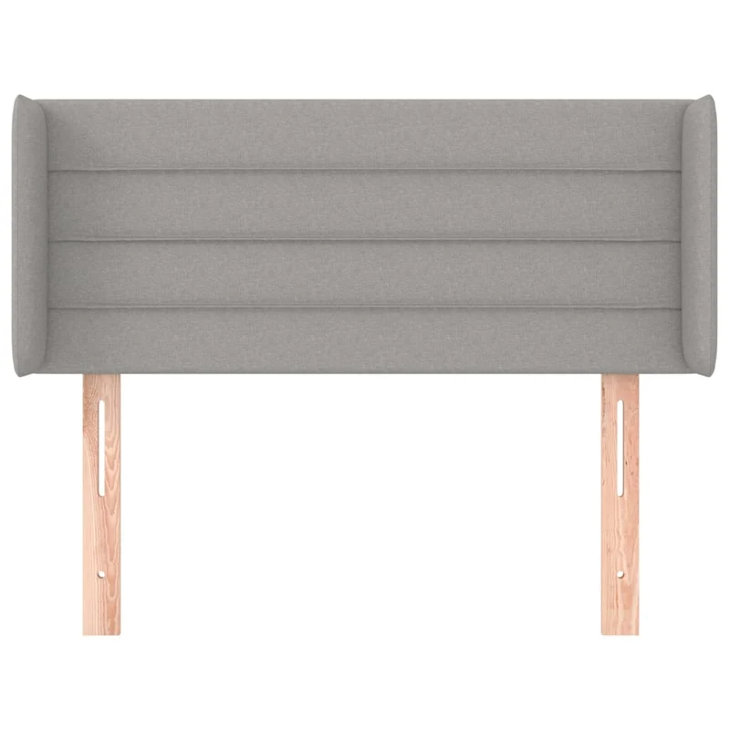 Tête de lit accessoire couchage chambre à coucher meuble avec rebord latéral 103 x 16 x 78/88 cm tissu gris clair TDL0205314